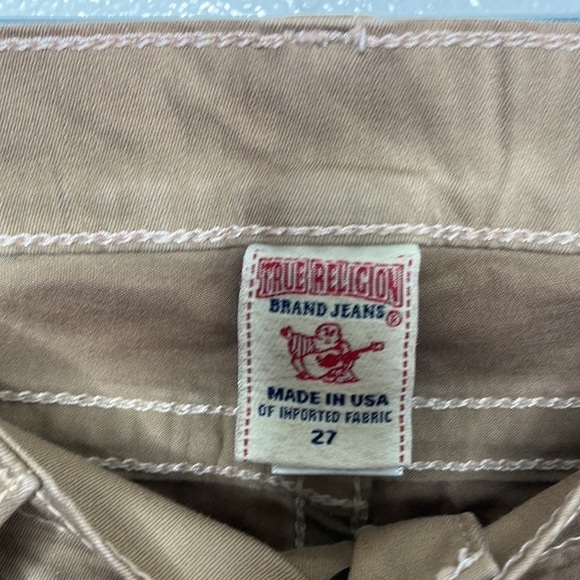 True Religion Halle Super Skinny Tan Gold Wash Jeans Sz 27 - Picture 3 of 5